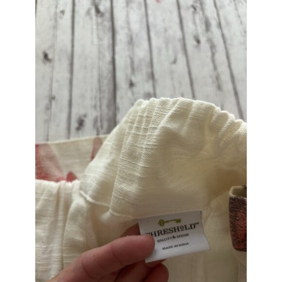 Floral Window Curtain Panels PAIR Cream Coral (54"x84") Threshold Target - Picture 4 of 8